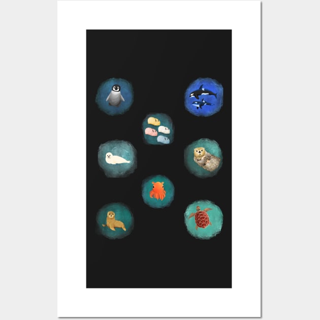 Sea Life 1 - Watercolor Print Wall Art by FernheartDesign